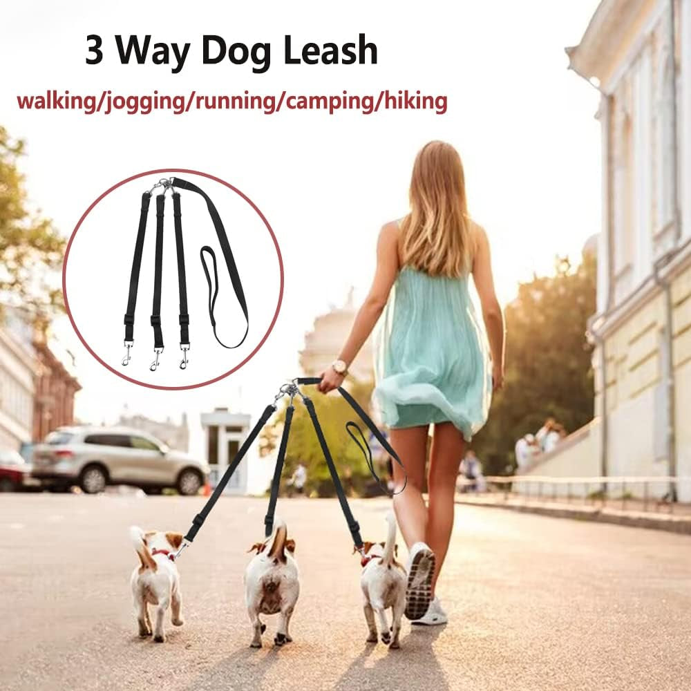3-in-1 No-Tangle Leash for Two or Three Dogs
