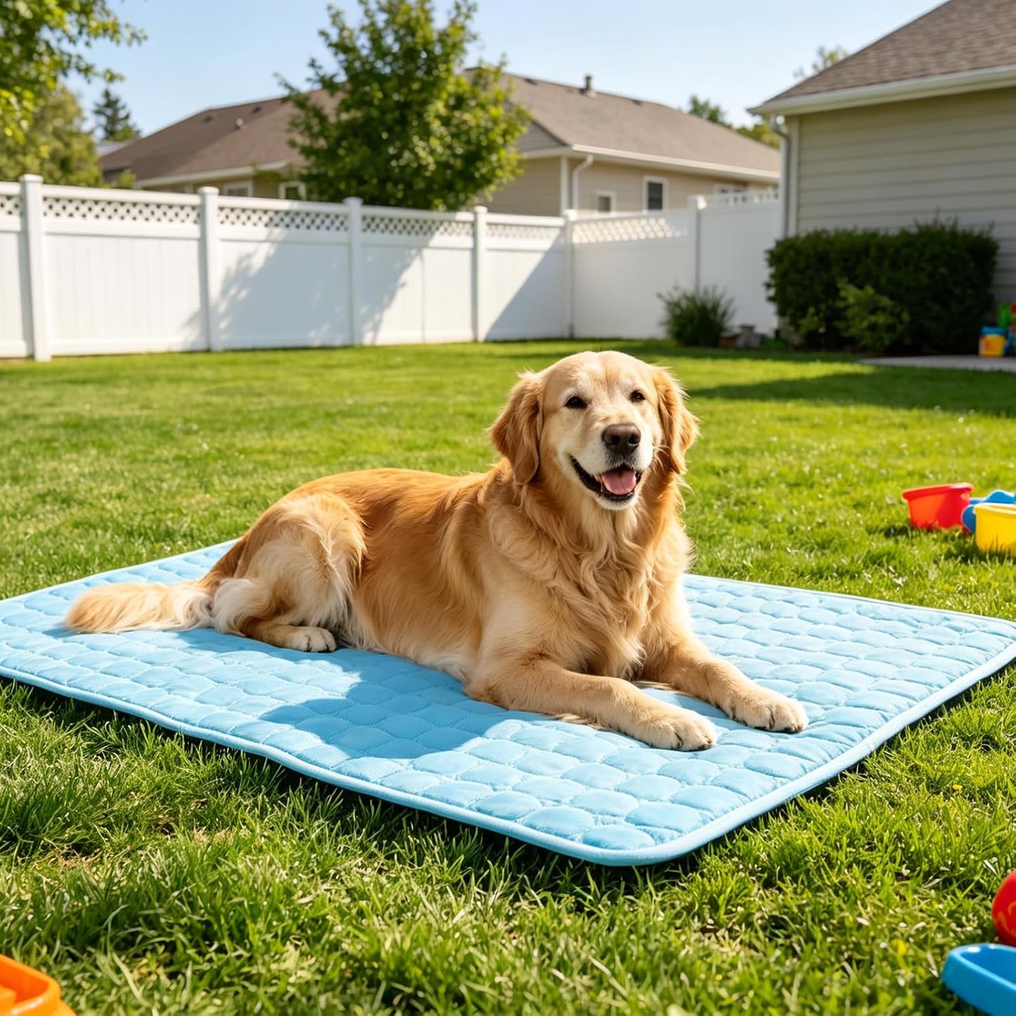 Portable Dog Cooling Mat - Q-Max 0.4 Non-Slip Washable Pet Bed Pad for Indoor and Outdoor Use, Suitable for Small, Medium, and Large Dogs and Cats