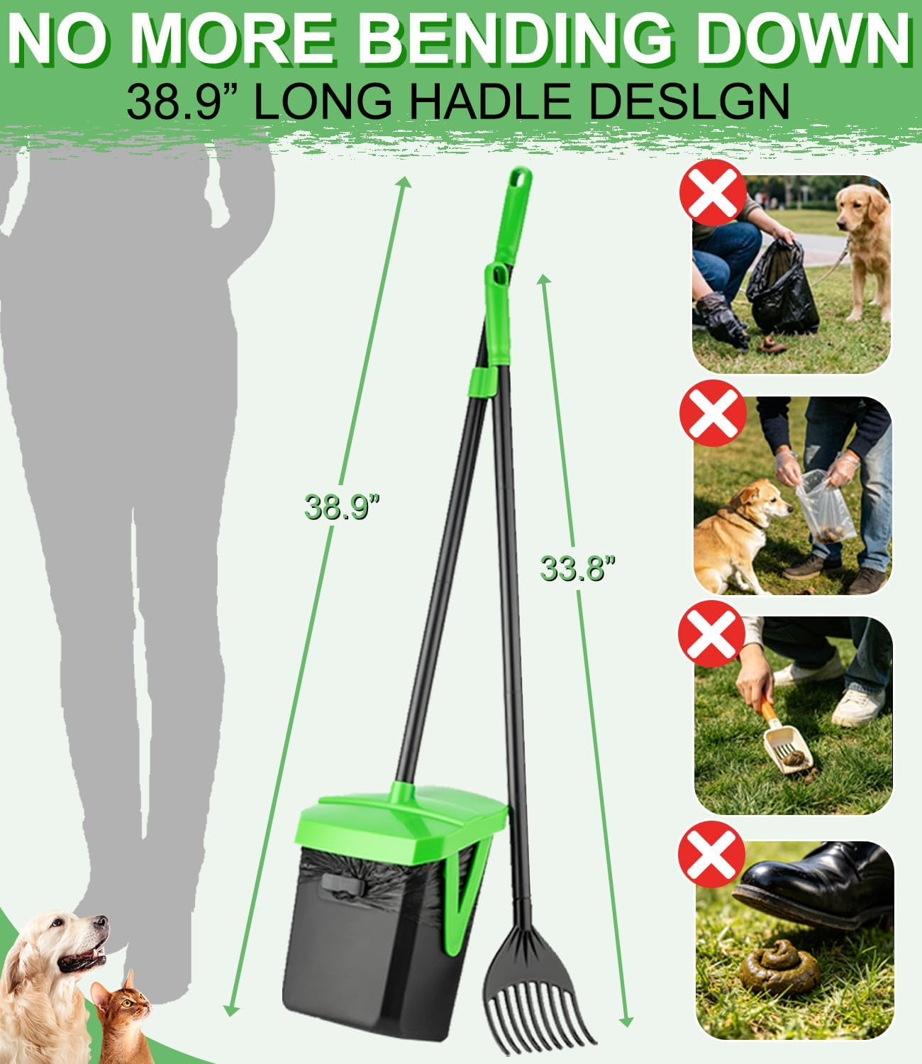 Swivel Dog Pooper Scooper Set with 100 Waste Bags