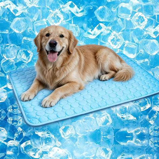 Portable Dog Cooling Mat - Q-Max 0.4 Non-Slip Washable Pet Bed Pad for Indoor and Outdoor Use, Suitable for Small, Medium, and Large Dogs and Cats