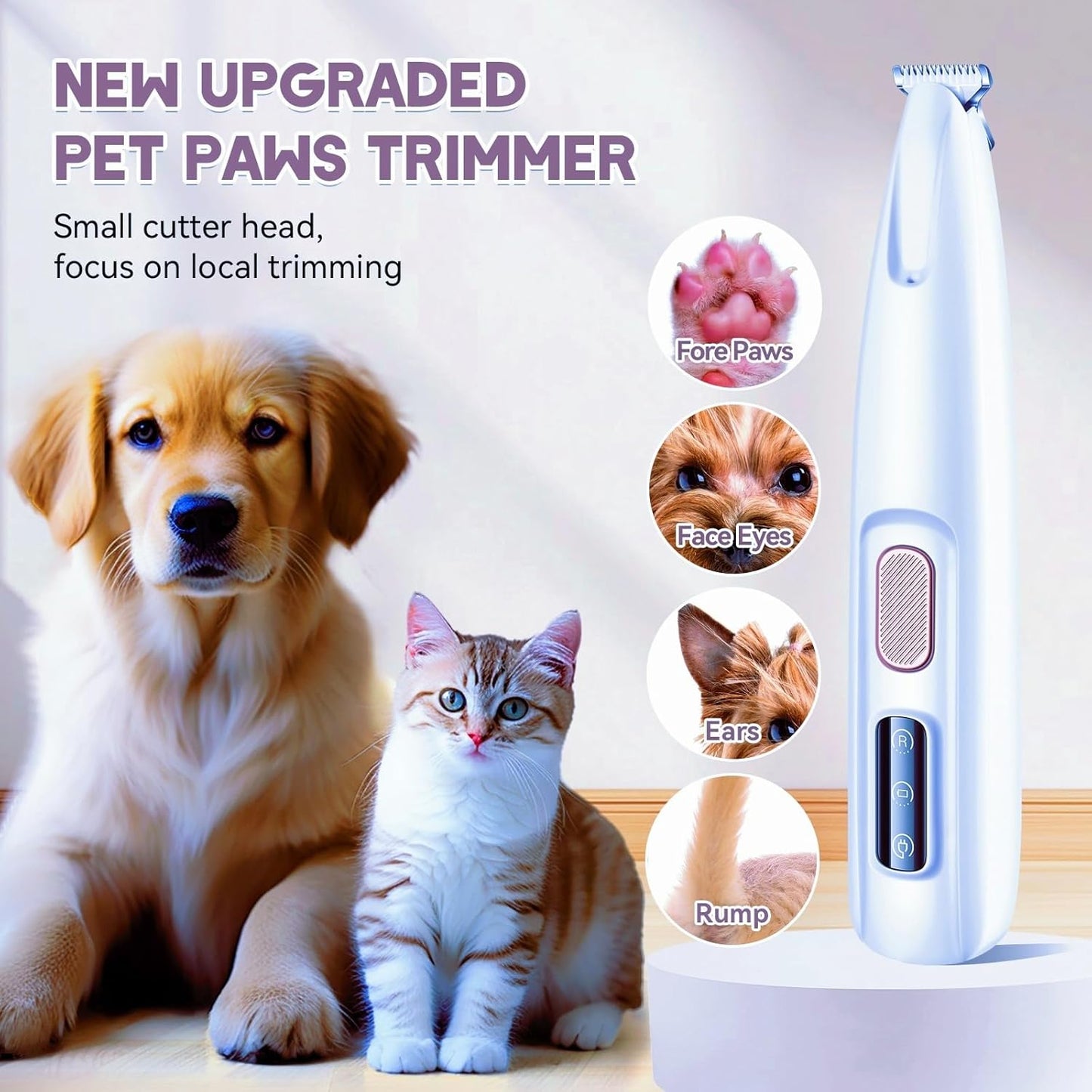 LED Precision Dog Paw Trimmer – Cordless & Rechargeable