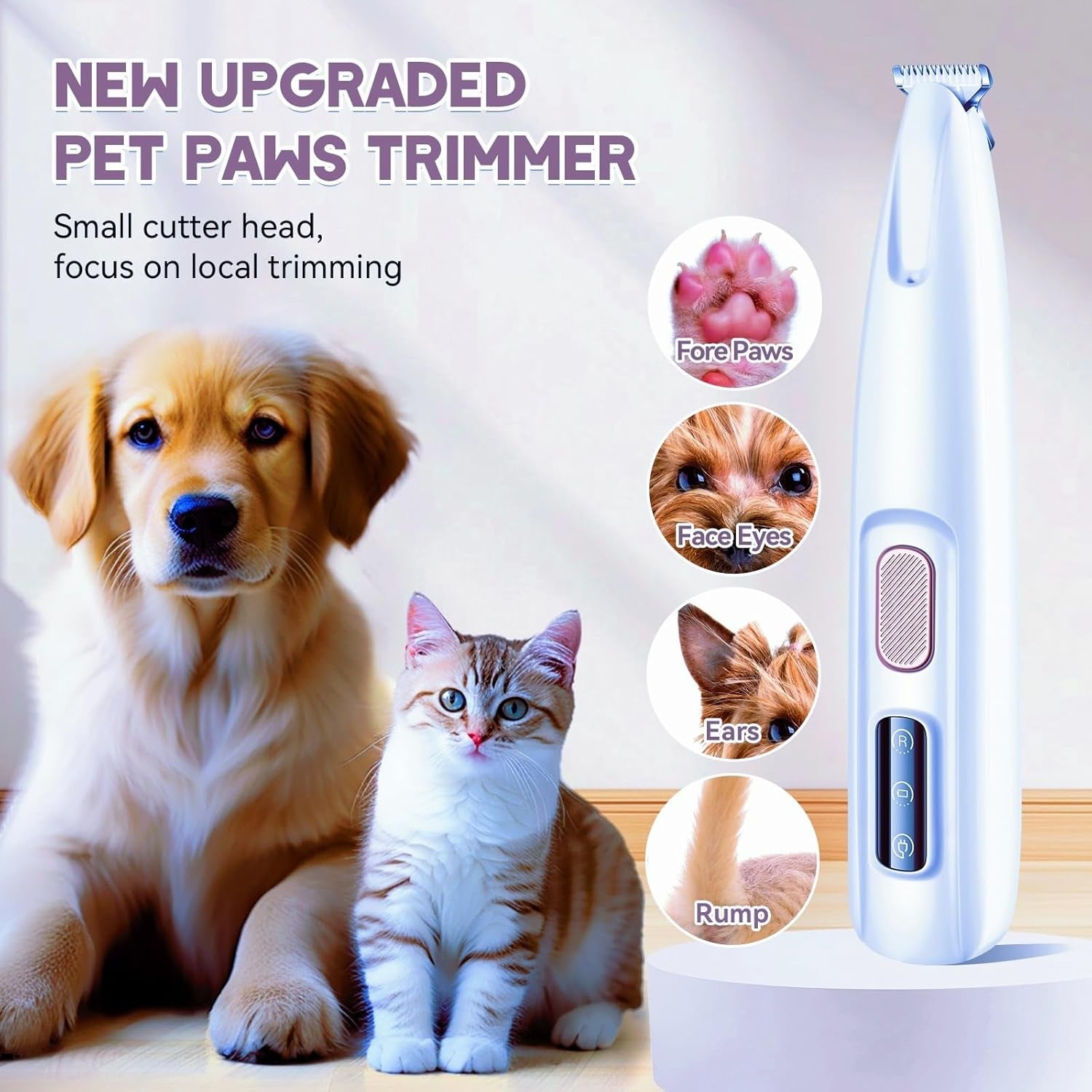 LED Precision Dog Paw Trimmer – Cordless & Rechargeable