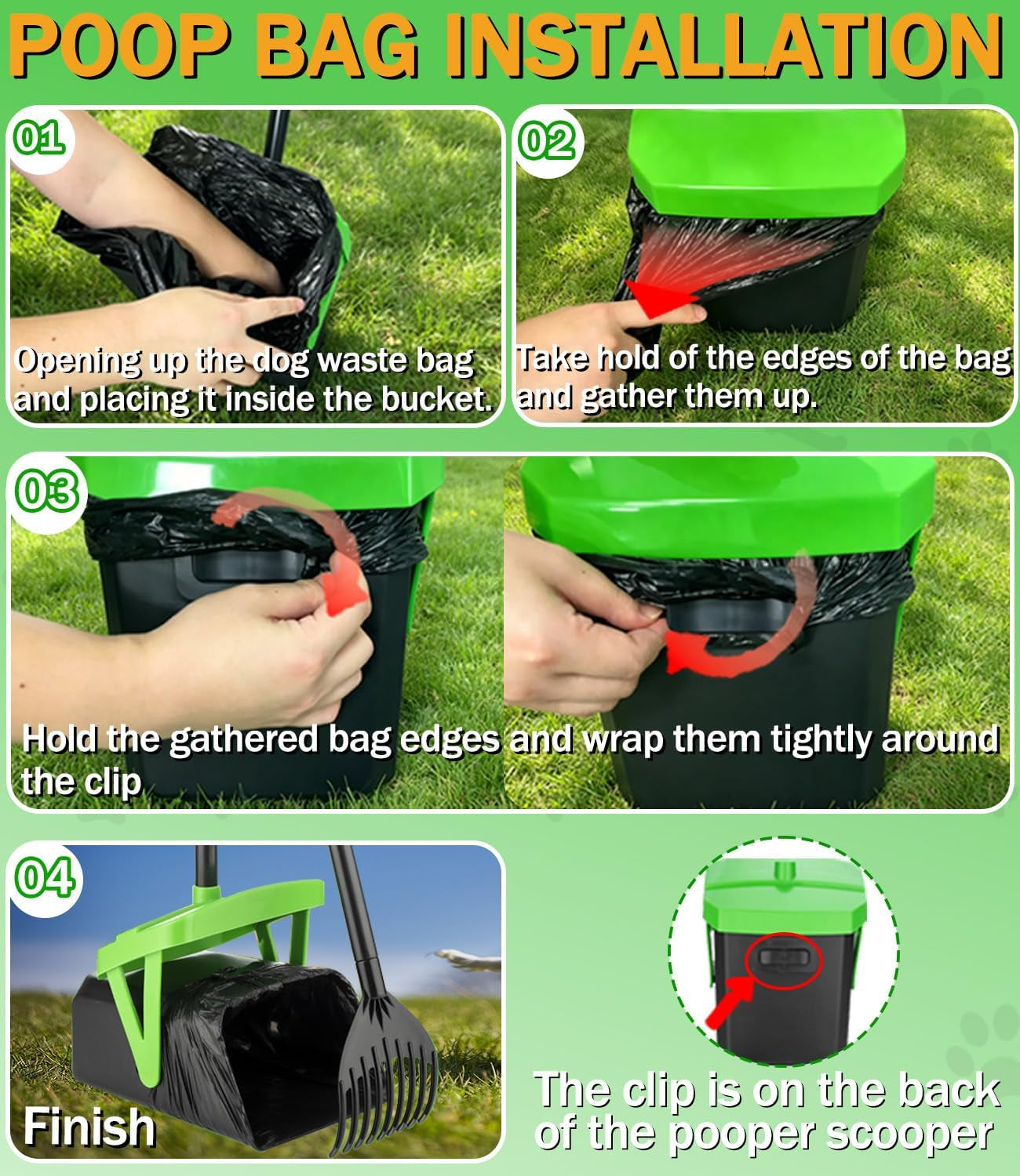 Swivel Dog Pooper Scooper Set with 100 Waste Bags
