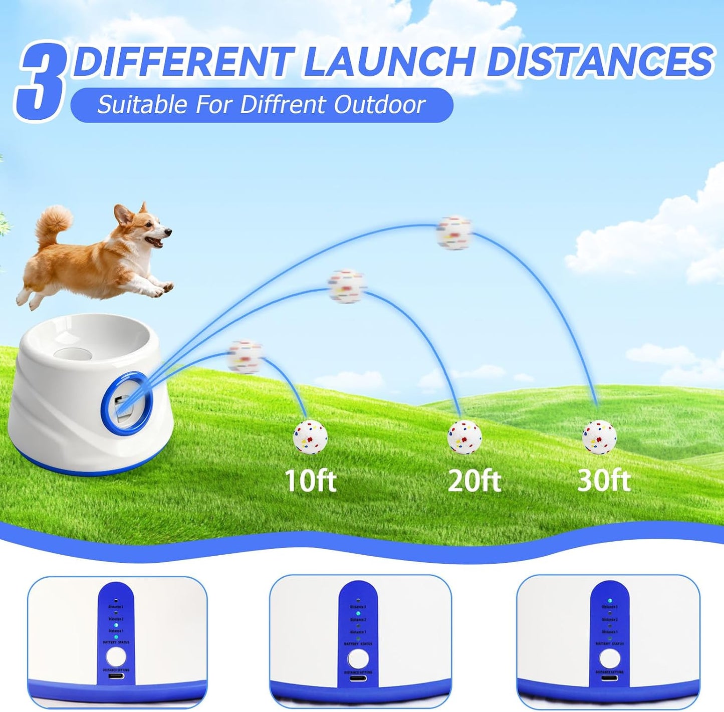 Automatic Dog Ball Launcher – 8-Ball Fetch Set