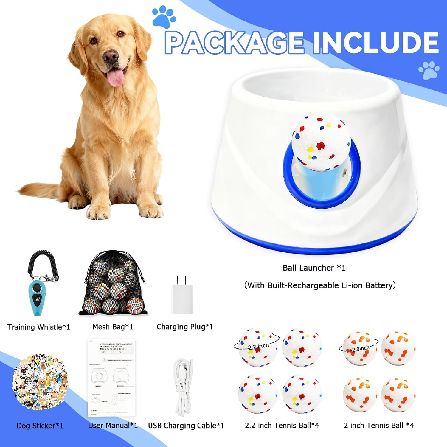 Automatic Dog Ball Launcher – 8-Ball Fetch Set