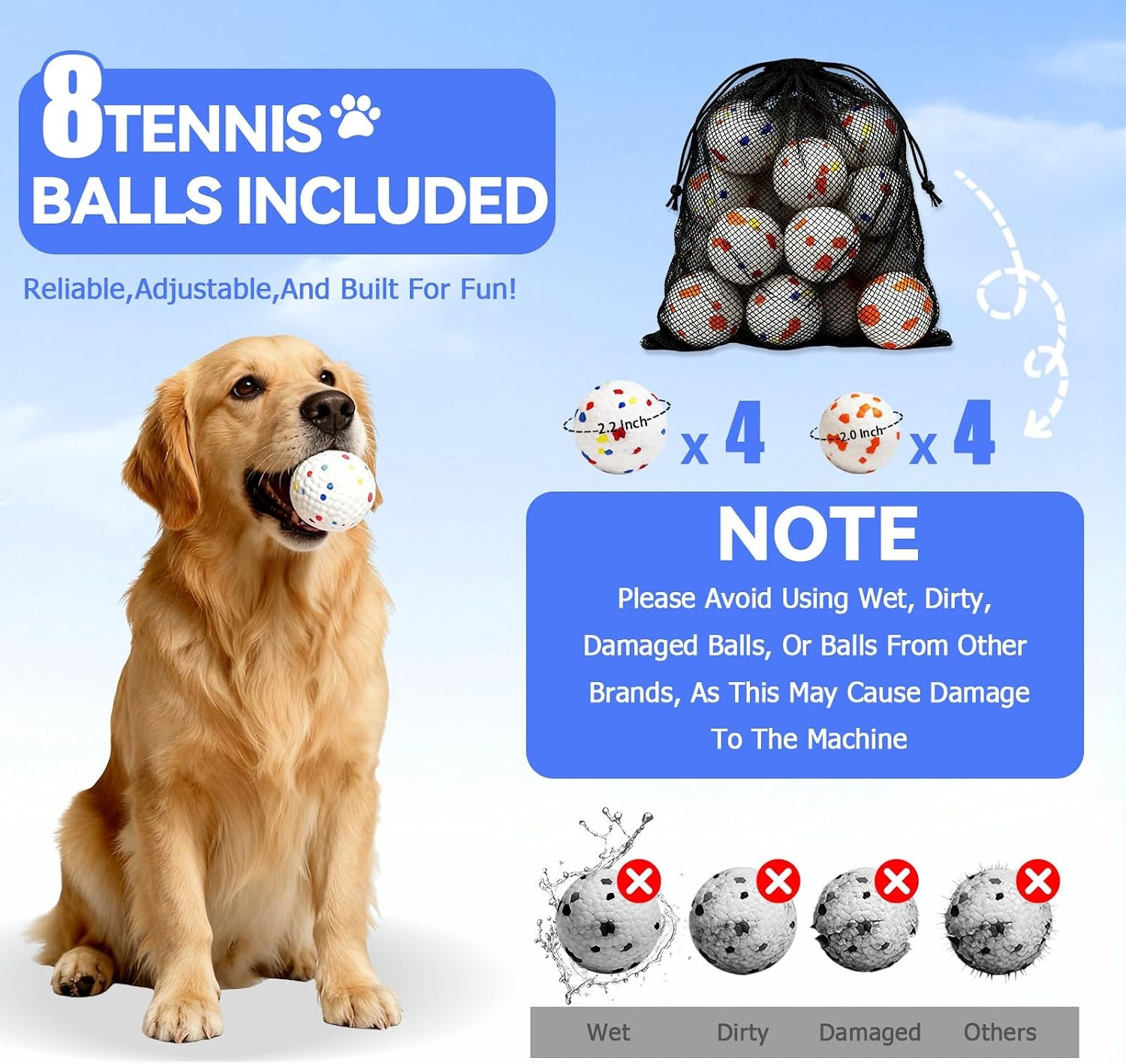 Automatic Dog Ball Launcher – 8-Ball Fetch Set